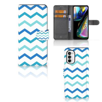 Motorola Moto G52 | Moto G82 | Telefoon Hoesje | Zigzag Blauw