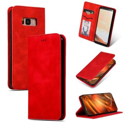 Retro huid voelen Business magnetische horizontale Flip lederen case voor Galaxy S8 (rood) Retro huid voelen Business magnetische horizontale Flip lederen case voor Galaxy S8 (rood)