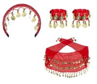 Boland Belly dance set rood, 3dlg. - thumbnail