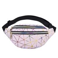Laser patroon PU lederen taille tassen vrouwen Fanny Pack één Schoudertas (roze) - thumbnail
