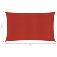 VidaXL Zonnezeil 160 g/m² 4x7 m hdpe rood - thumbnail