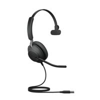 Jabra Evolve2 40 Headset Bedraad Hoofdband Kantoor/callcenter USB Type-A Bluetooth Zwart - thumbnail