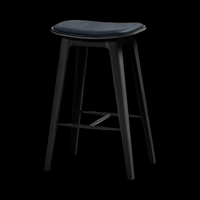 Nordic Bar Stool - Black Stained Oak with stitches - thumbnail