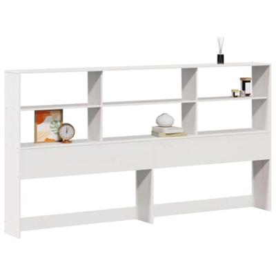 Hoofdbord met opbergruimte 180 cm massief grenenhout wit