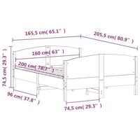 Bedframe zonder matras massief grenenhout 160x200 cm - thumbnail