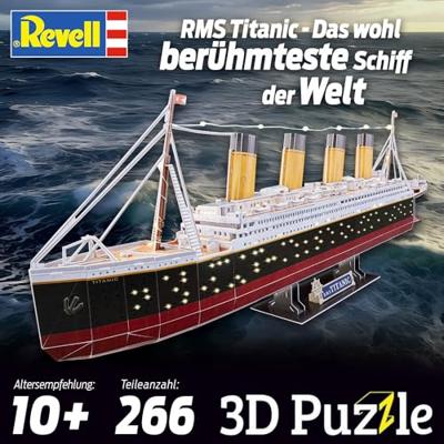 Revell 00154 RV 3D-Puzzle RMS Titanic - LED Edition Aantal puzzelstukjes: 266 Revell 00154 RV 3D-Puzzle RMS Titanic - LED Edition Aantal puzzelstukjes: 266