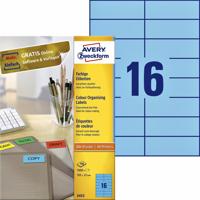 Etiket Avery Zweckform 3453 105x37mm blauw 1600stuks - thumbnail