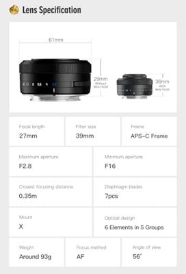 TTArtisans 27mm F/2.8 Fuji X mount Silver TTArtisans 27mm F/2.8 Fuji X mount Silver