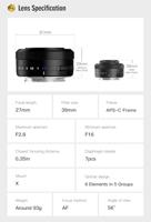 TTArtisans 27mm F/2.8 Fuji X mount Silver - thumbnail