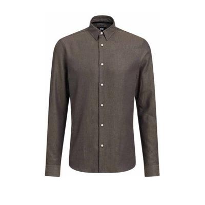 WE Fashion slim fit overhemd met glitters bruin