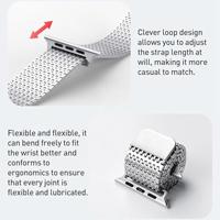 By Qubix - Stainless Steel Loop band - Goud - Extra strong - Compatible met Apple Watch 44mm / 45mm / 46mm / 49mm - Compatible Apple watch bandjes - thumbnail