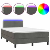 Boxspring met matras en LED fluweel donkergrijs 120x200 cm - thumbnail