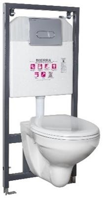 Kerra K-50 Slim toiletset met Sydney toilet, Julia toiletzitting en Pacific drukplaat chroom