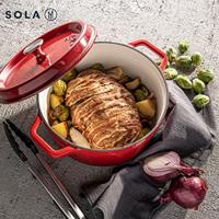 Sola Braadpan met deksel - Rood - ø 24 cm / 3.5 liter - thumbnail