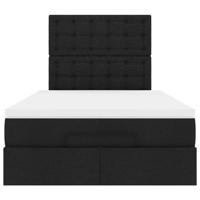Ottoman bed met matras en LED's 120x190 cm stof zwart - thumbnail