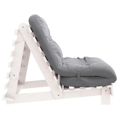 Futon slaapbank met matras 100x206x11 cm massief grenenhout wit