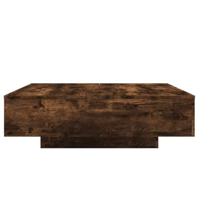 Salontafel 100x100x31 cm bewerkt hout gerookt eikenkleurig Salontafel 100x100x31 cm bewerkt hout gerookt eikenkleurig