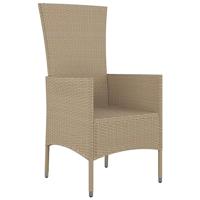 Tuinstoelen 4 st met kussens poly rattan beige - thumbnail