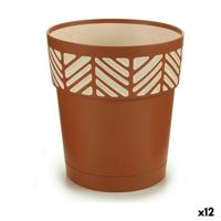 Zelfwaterende bloempot Stefanplast Orfeo Terra cotta Plastic 15 x 15 x 15 cm (12 Stuks) - thumbnail