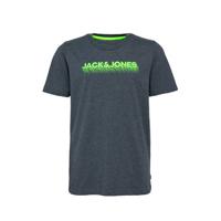 JACK & JONES JUNIOR T-shirt JCONEWDENNIS met logo donkerblauw - thumbnail