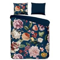 Descanso Dekbedovertrek "bloemen" - Blauw - (240x200/220 cm) - Biologisch Katoen satijn - thumbnail