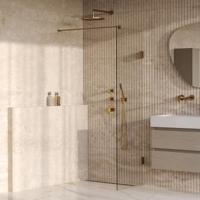 BRAUER Void inloopdouche helder glas 50x200 incl. glascoating PVD goud geborsteld - thumbnail
