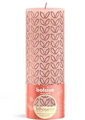 Bolsius Rustieke Stompkaars 19x6,8 cm Misty Pink met Print