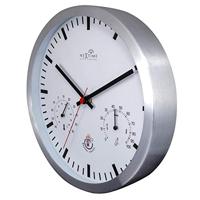 NeXtime ne-90513wi wandklok + weerstation 25cm wit rc aluminium - thumbnail