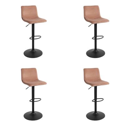 Bronx71 Velvet barkruk Frenkie roze 59-76 cm - Barkrukken set van 4