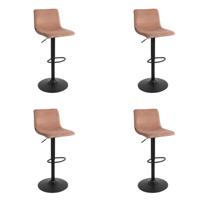 Bronx71 Velvet barkruk Frenkie roze 59-76 cm - Barkrukken set van 4 - thumbnail