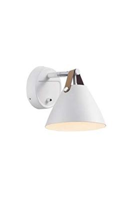 Wandlamp slaapkamer &apos;Strap 15&apos; wit GU10 metaal leer DFTP