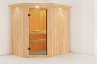 Karibu | Saja Sauna met Dakkraag | Bronzeglas Deur - thumbnail