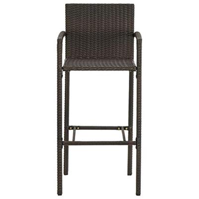 Barkrukken 2 st poly rattan bruin - thumbnail