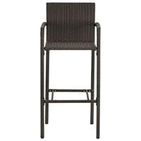 Barkrukken 4 st poly rattan bruin - thumbnail