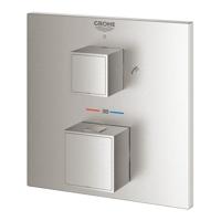 Opbouwdeel GROHE Grohtherm Cube Met Omstel (Douche & Baduitloop) Supersteel - thumbnail
