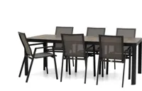 Trestino diningset gironde 220 nancy antraciet - thumbnail