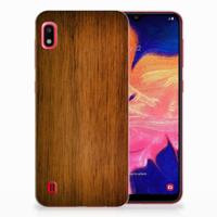 Samsung Galaxy A10 Bumper Hoesje Donker Hout - thumbnail
