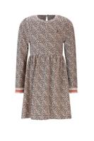 NoNo winter velvet jersey jurk meisjes - wit - Maxim - rib, AOP - thumbnail