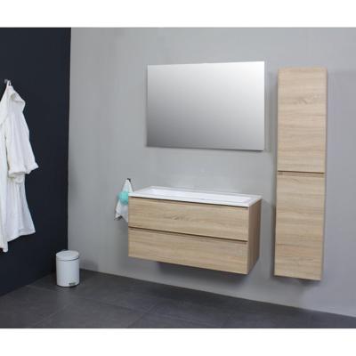 Badkamermeubel Boss & Wessing Pepper Acryl Wastafel Zonder Kraangat 100x55x46 cm Eiken Boss & Wessing