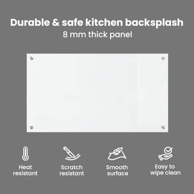 VidaXL Keuken achterwand doorzichtig 90 x 50 cm gehard glas