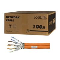 LogiLink Professional CPV0063 - CAT 7 1000MHz LSZH (Low Smoke Zero Halogeen) Netwerkinstallatiekabel met vuur Beschermingsklasse: Dca, AWG23 S/FTP, 100m duplex, oranje - thumbnail