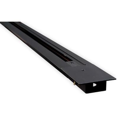 Zwarte Aluminium Spanningsrail 1 Fase Inbouw - 1 Meter