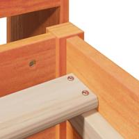 Bed met boekenkast zonder matras grenenhout wasbruin 100x200 cm - thumbnail