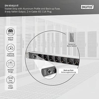 Digitus DN-95410-IT energiedistributie 8 AC-uitgang(en) 1U Digitus DN-95410-IT energiedistributie 8 AC-uitgang(en) 1U