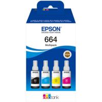 Epson inktfles 664, 4.500 - 7.500 pagina's, OEM C13T664640, 4 kleuren - thumbnail