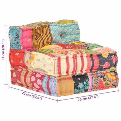 Poef modulair stof patchwork
