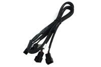 Phobya Y-kabel 3pin Molex naar 4X 3pin Molex 60cm - zwarte kabel ventilatorkabel en adapter - thumbnail