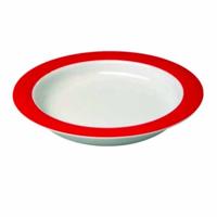 Ornamin bord groot wit/rood - thumbnail