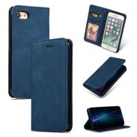 Retro huid voelen Business magnetische horizontale Flip lederen case voor iPhone 8/7 (marineblauw) - thumbnail