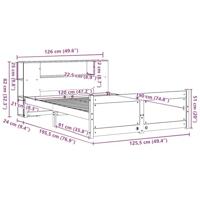 Bed met boekenkast zonder matras massief grenenhout 120x190 cm - thumbnail